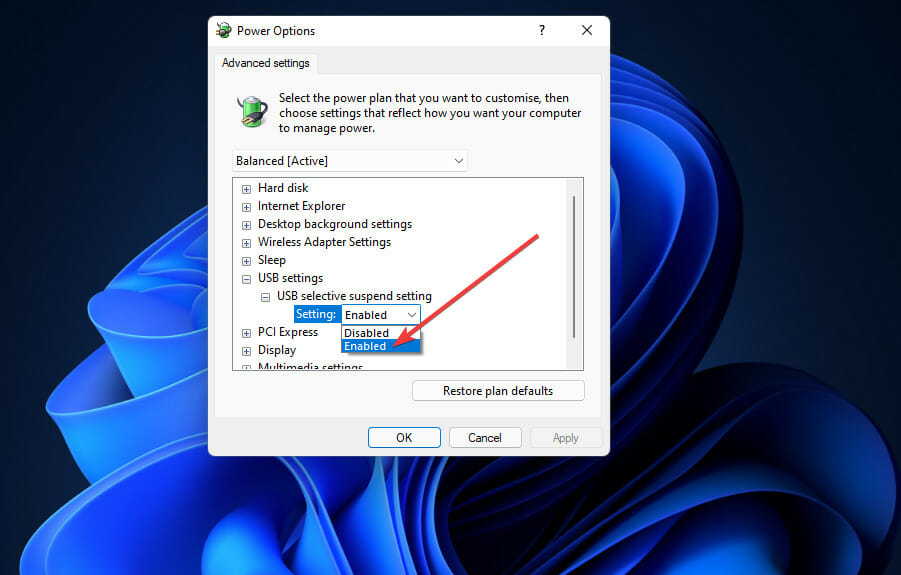 usb selective suspend settings 7