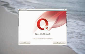 opera no se pudo instalar