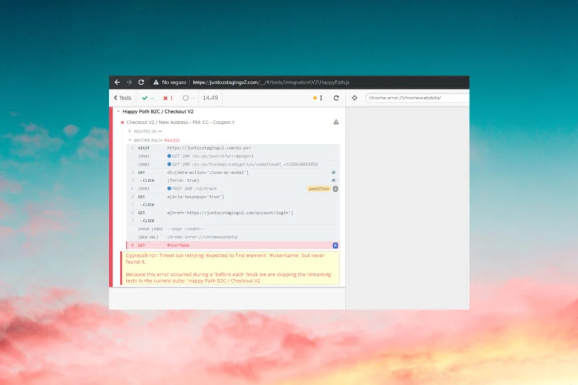 chrome error chromewebdata