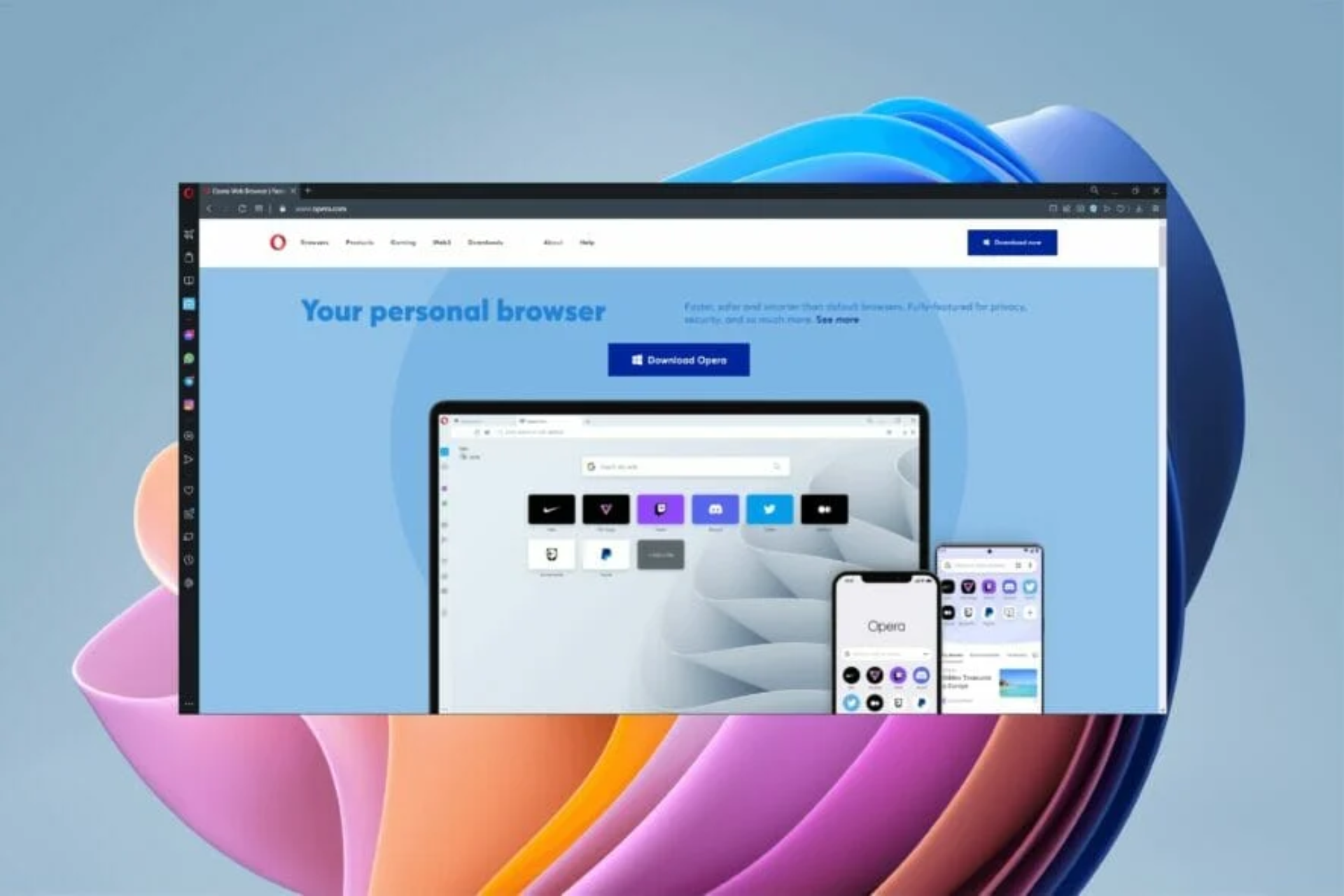 descargar instalar opera windows 11