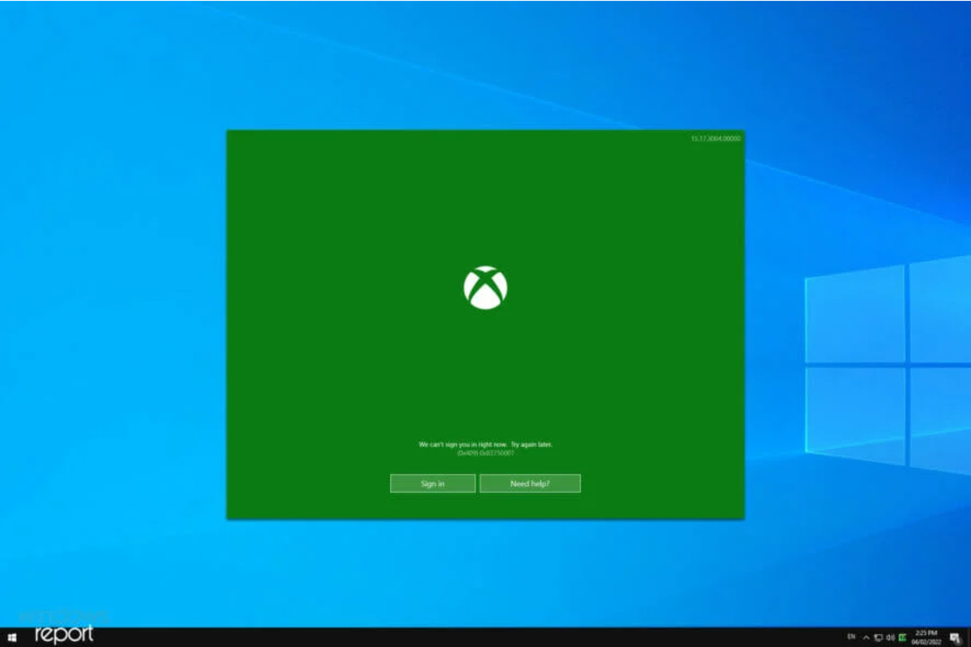no puedo iniciar sesion xbox windows 10