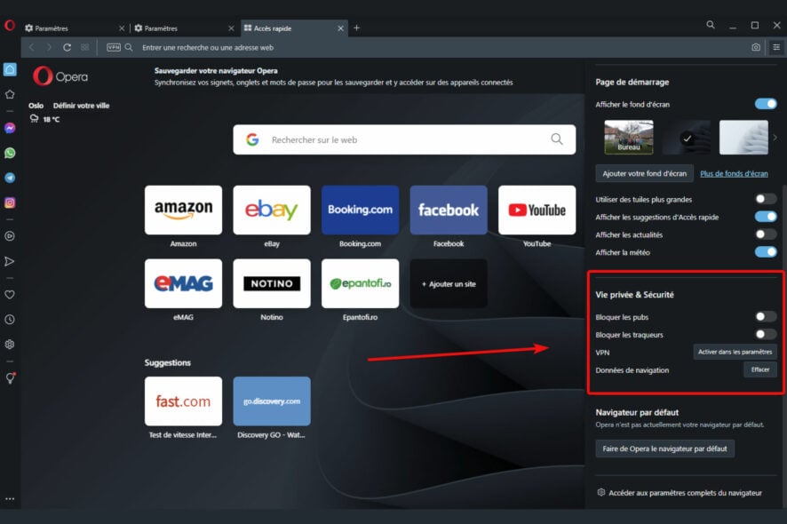navigateur sans suivi localisation
