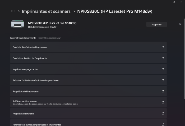 imprimante bloquée que faire