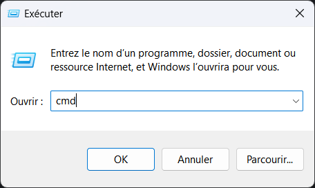exécuter cmd