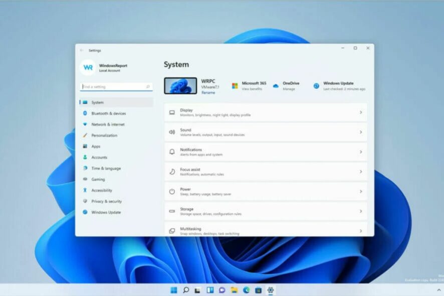 App impostazioni W11
