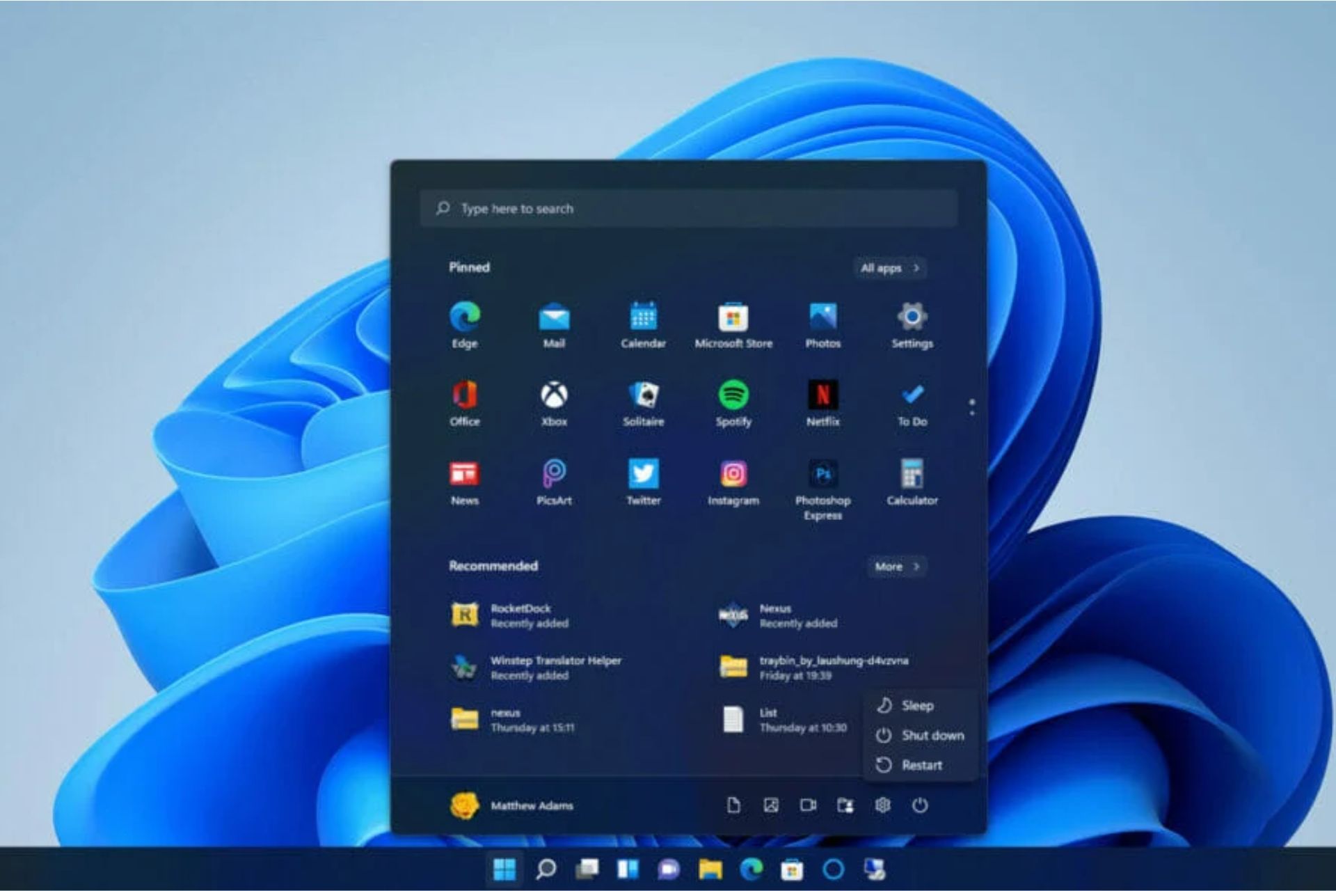 Spegnimento windows 11