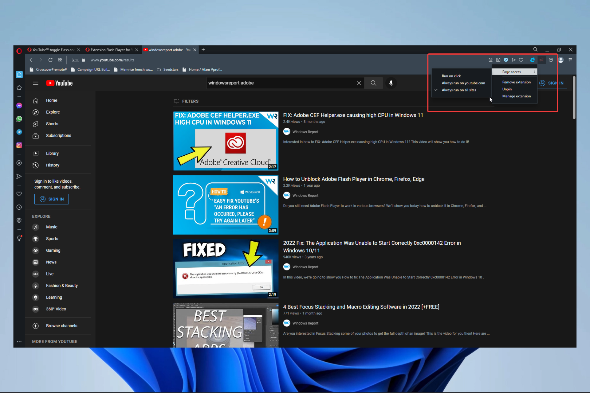 Quais navegadores ainda carregam Flash? Opera One/Opera GX? Descobrir