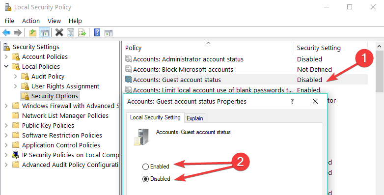 local security policy edit