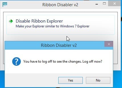ribbon disabler windows 10 log off