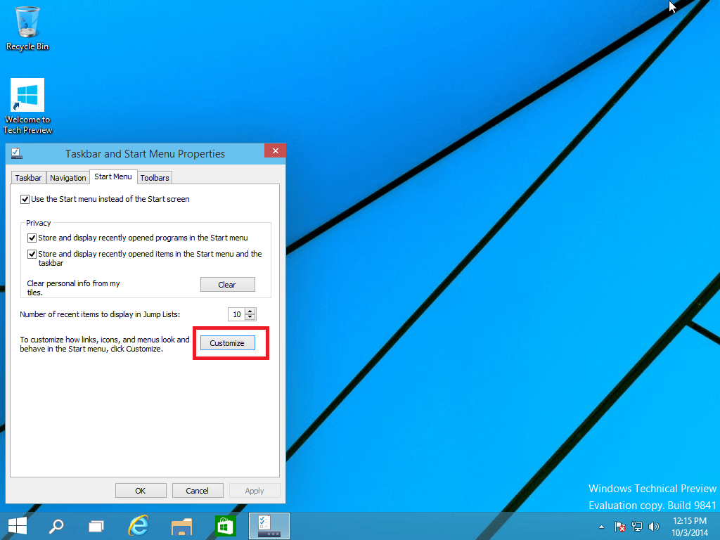 start submenus windows 10