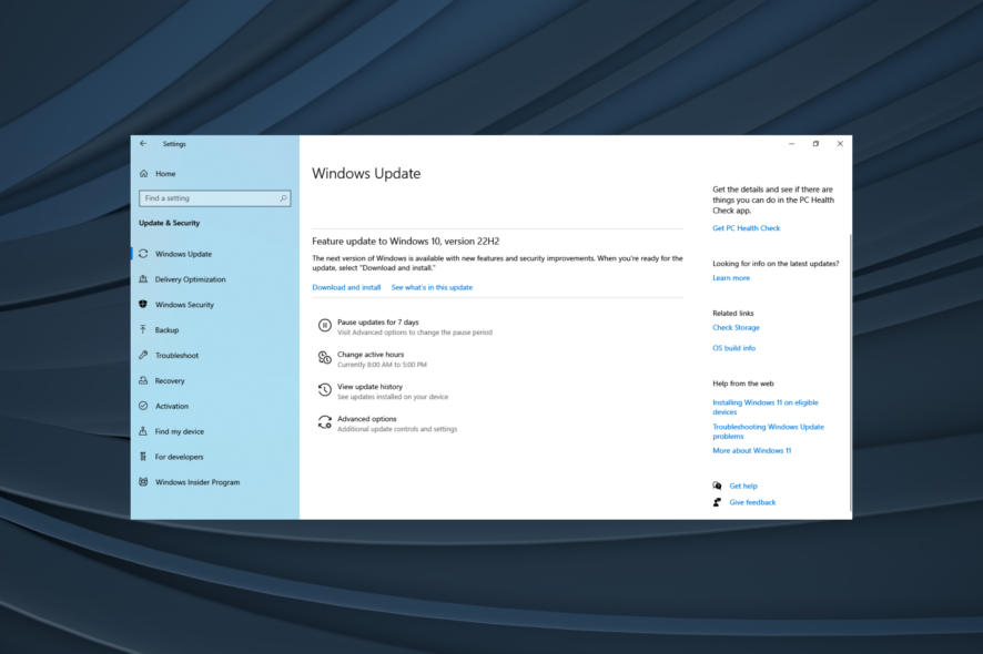 manage or change windows 10 update settings