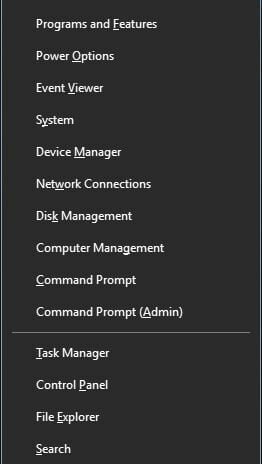 power menu windows