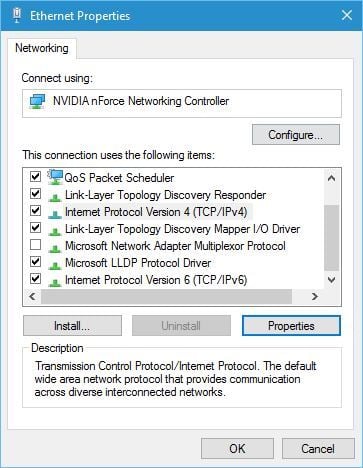 how to change dns windows 10 ipv4