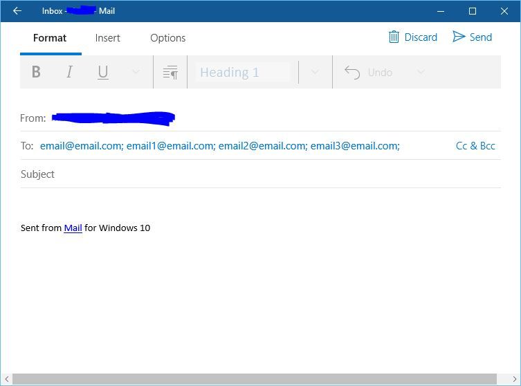 How to create email groups in windows 10 mail recipients list