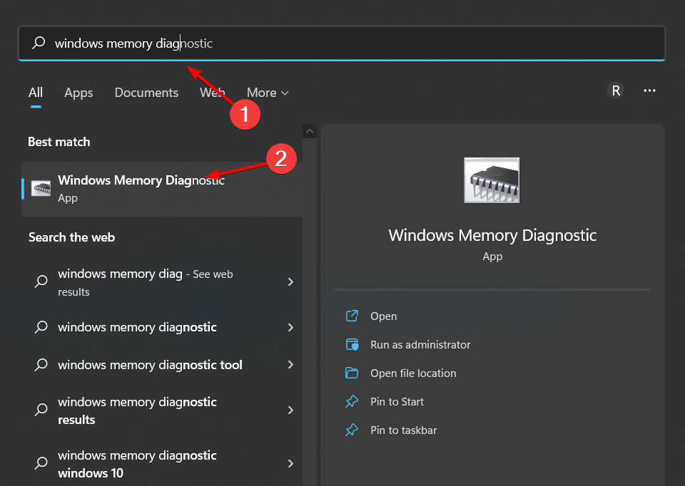 windows-mem mdsched.exe