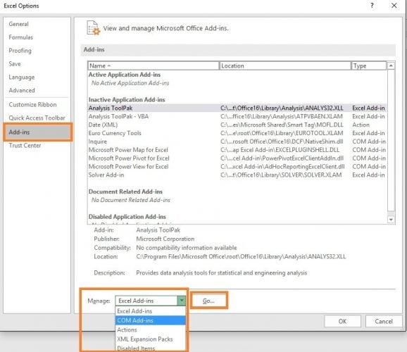 manage office add-ins