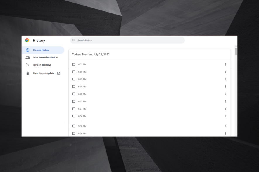 search all history in Chrome