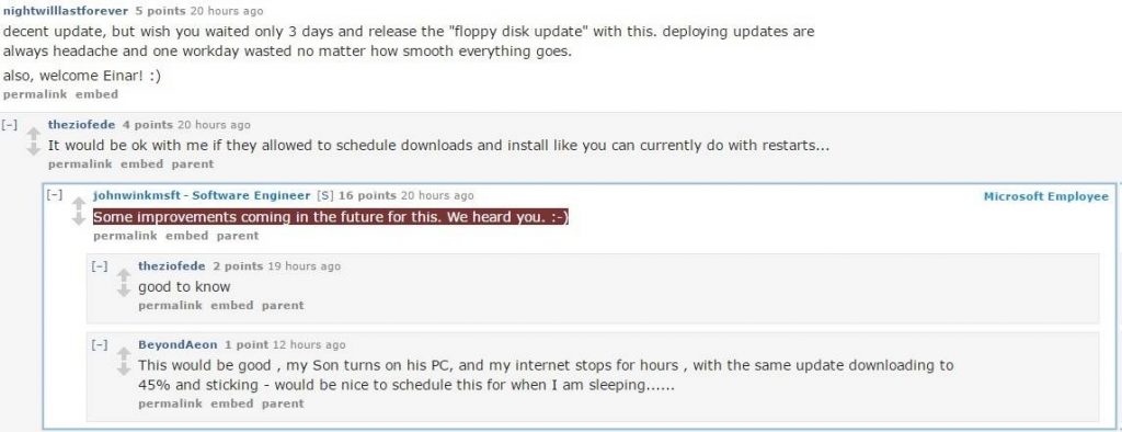 windows 10 schedule updates
