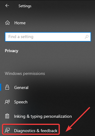 diagnostics and feedback settings in windows 10