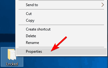 click on properties