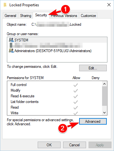 click on advanced