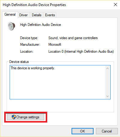 change settings driver