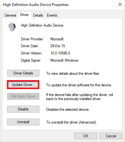 cluick on update driver