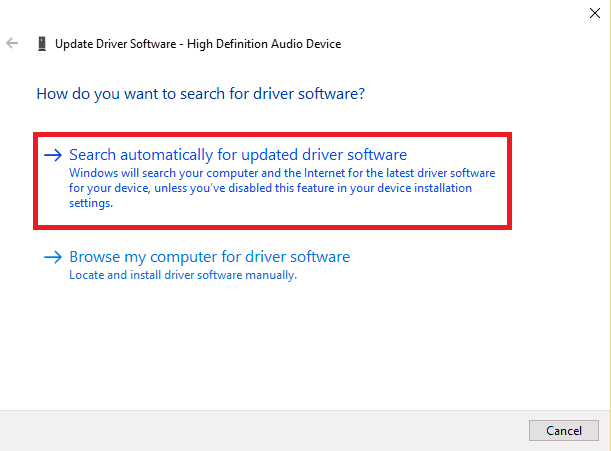 search automatically for drivers