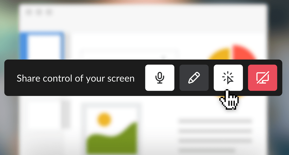 Slack interactive screen sharing
