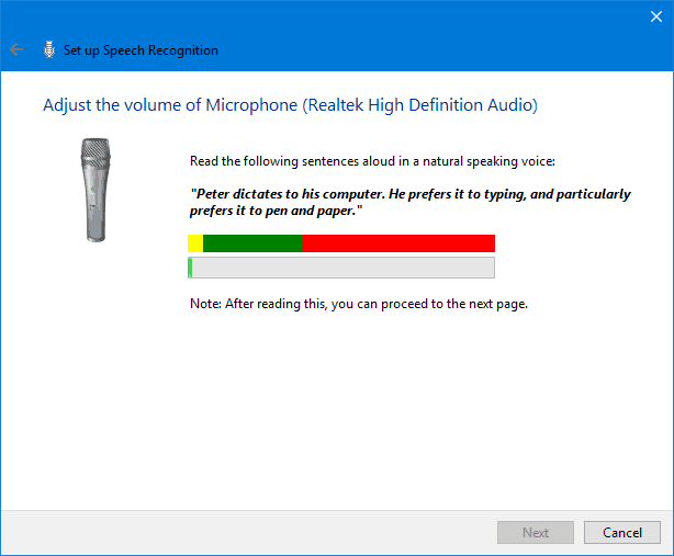 pc voice control windows 10
