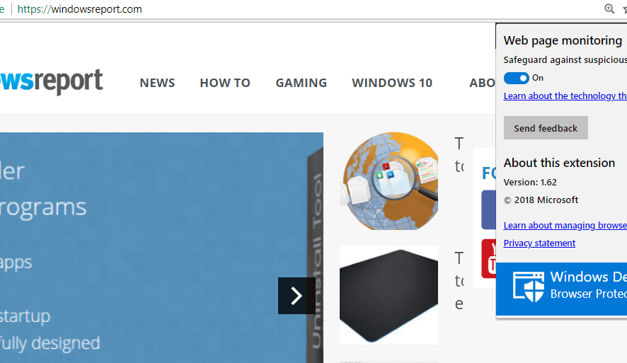 windows defender chrome extension