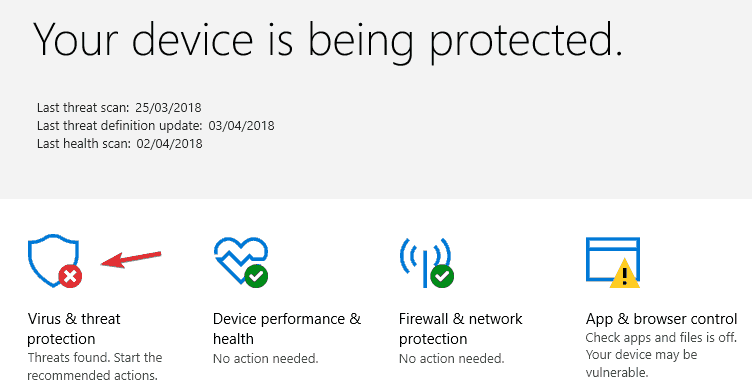 Windows Defender update stuck
