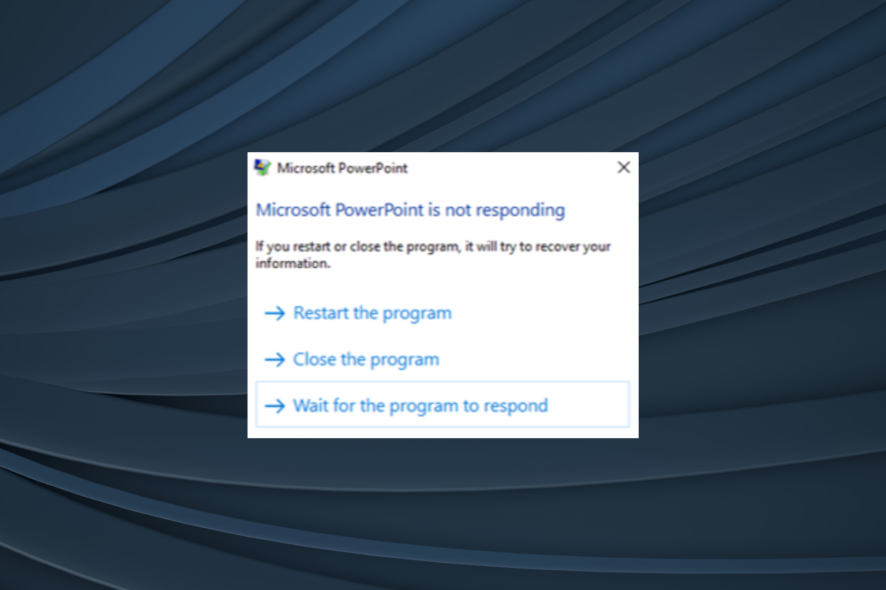 fix powerpoint not responding