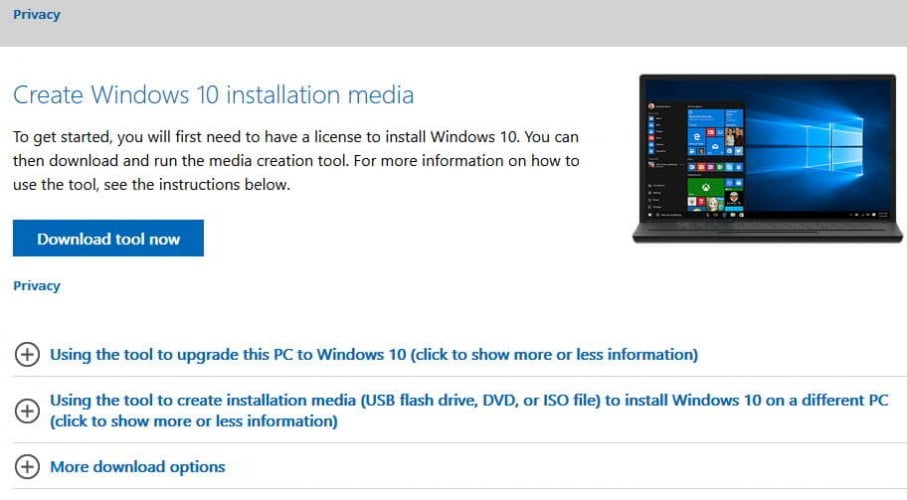 download media creation tool remote desktop authentication error has occurred. the function requested is not supported