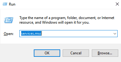 run services.msc
