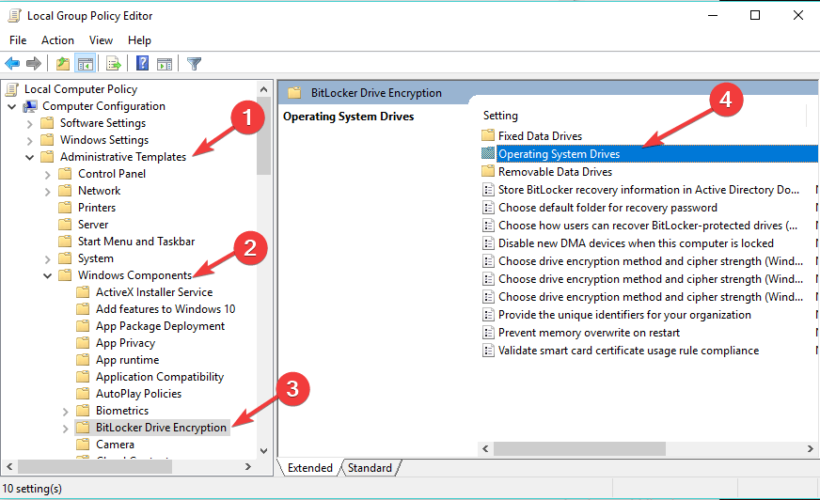 bitlocker operating system drives