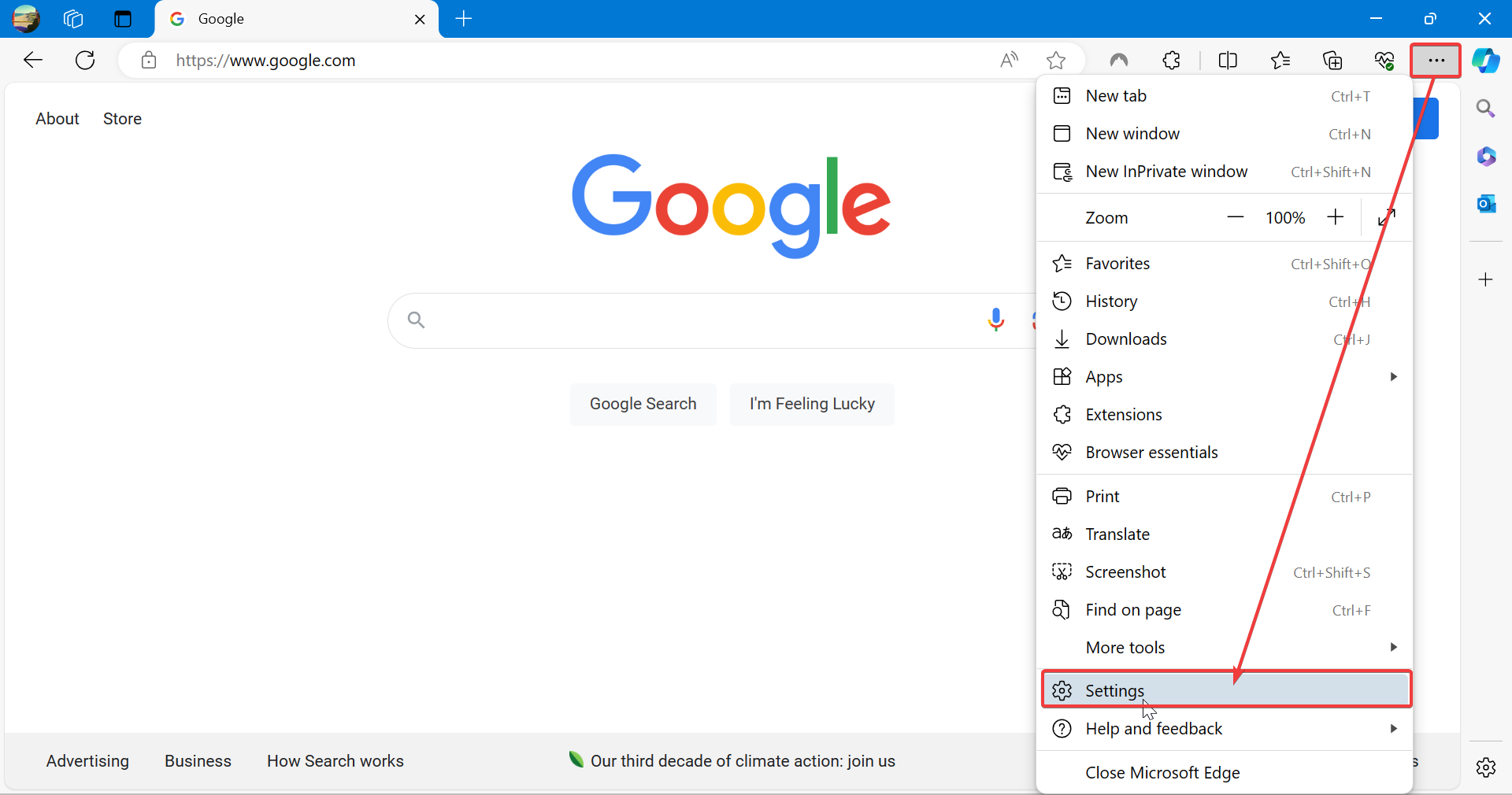 edge settings