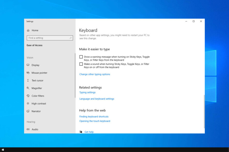 enable caps lock notification windows 10