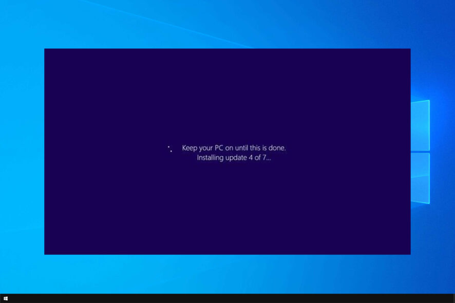 keep your pc on until this is done