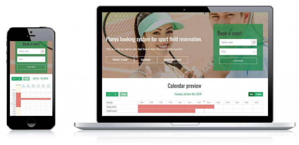 Planyo Tennis Court Booking Software