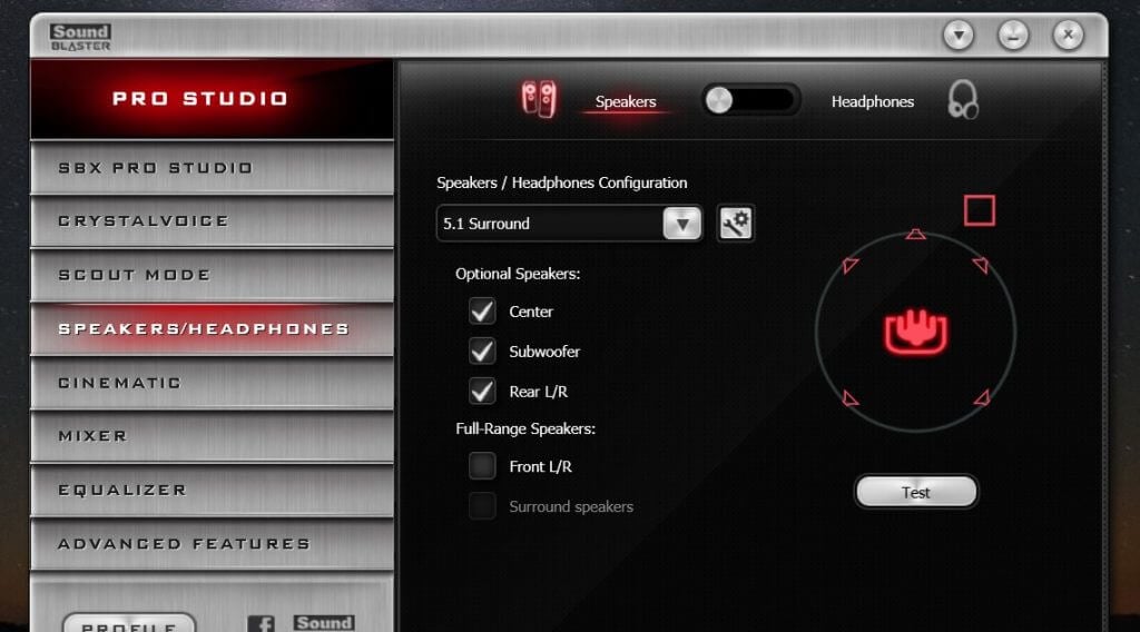 SBX Pro Studio: suono surround virtuale