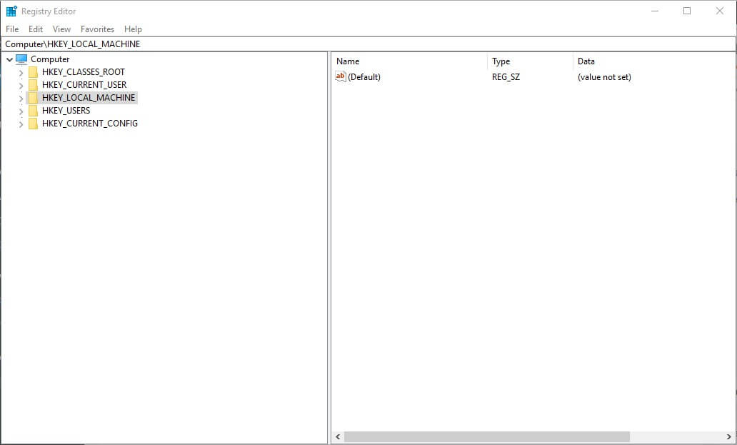 hkey local machine registry editor