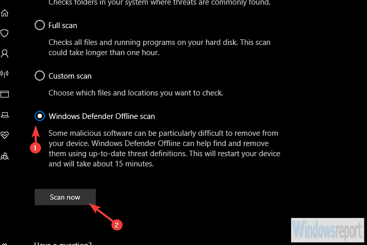 offline scan windows defender