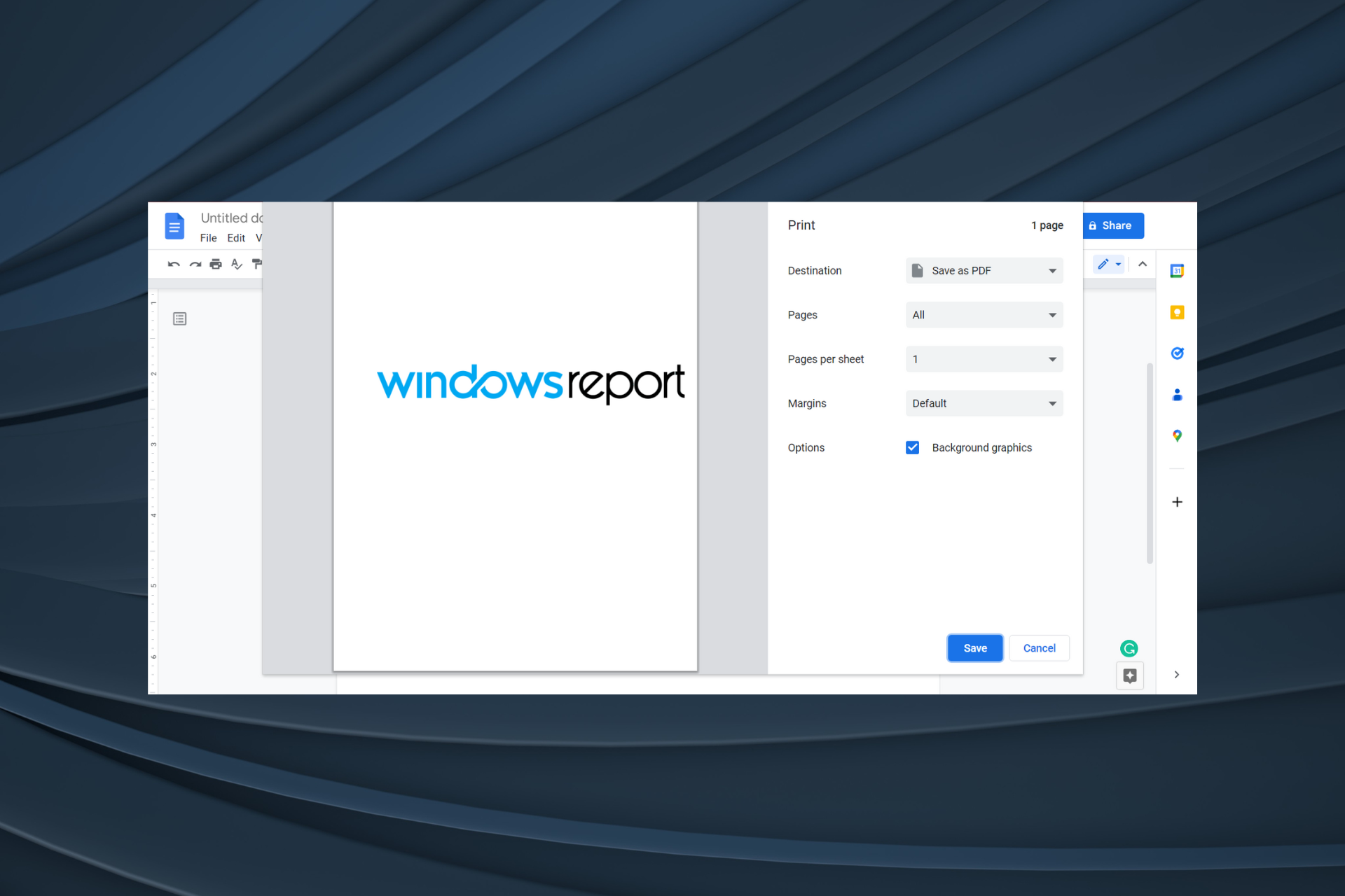 fix google docs not printing issue