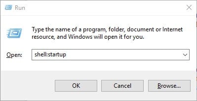 startup folder command