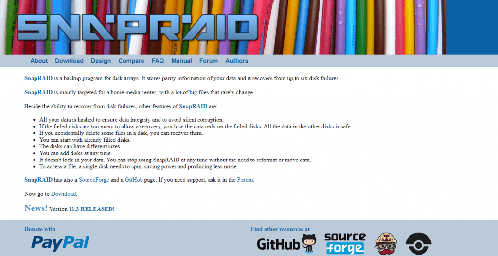 SnapRaid - Win 10 RAID software