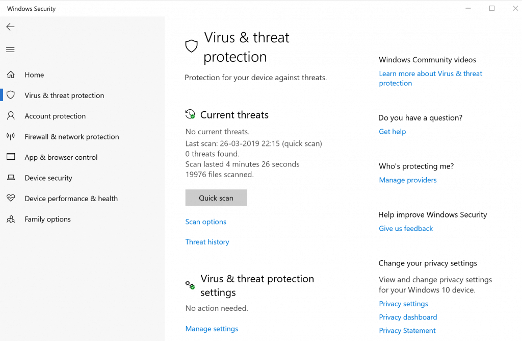virus and threat protection Windows was unable to locate boot wim