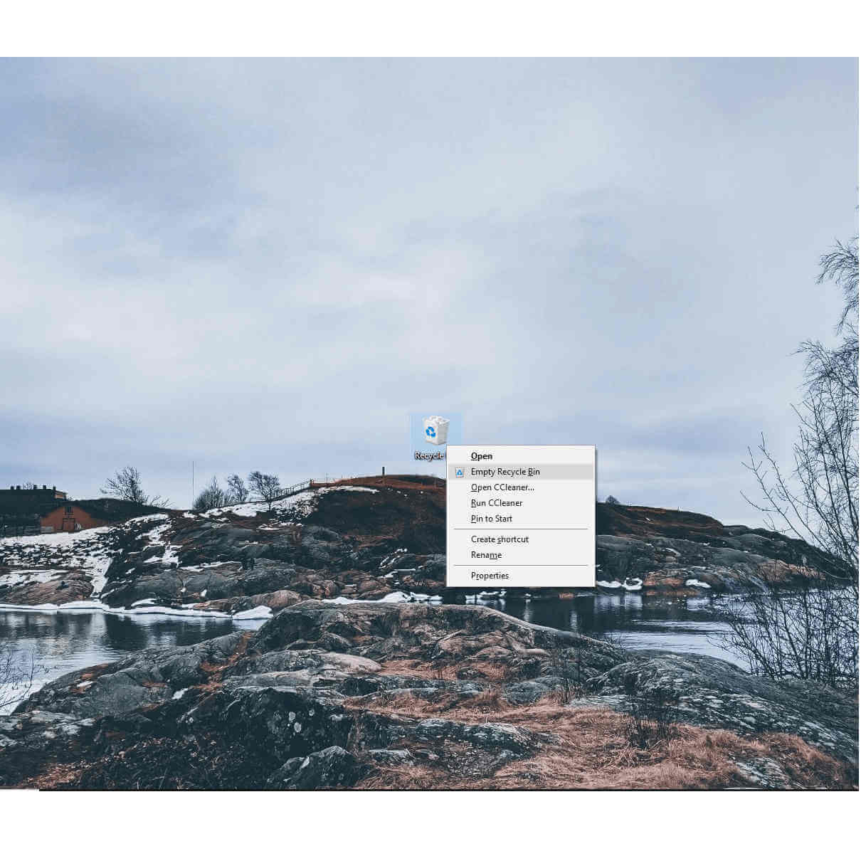 empty Recycle Bin shut down PC