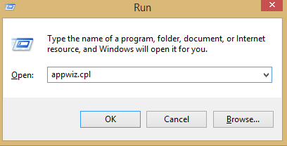 run the appwiz.cpl command