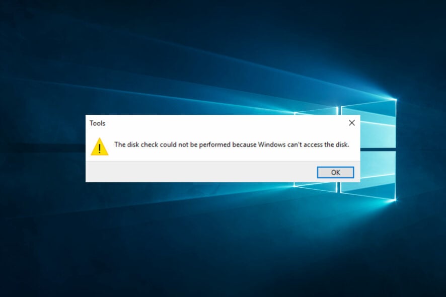 windows cannot access the disk